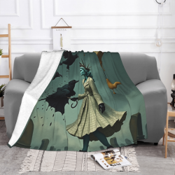 Coperta in flanella orizzontale 280g: Stampa in stile scuro, morbida e resistente