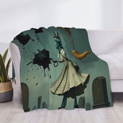 Coperta in flanella orizzontale 280g: Stampa in stile scuro, morbida e resistente