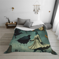 Manta de franela horizontal de 280g: Impresión en estilo oscuro, suave y duradera