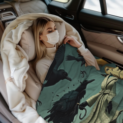 Manta de franela horizontal de 280g: Impresión en estilo oscuro, suave y duradera