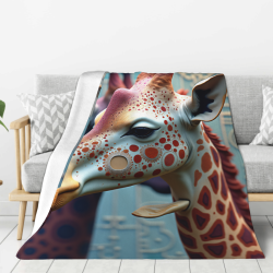 Coperta in flanella verticale 280g motivo giraffa