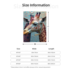 Couverture en flanelle verticale 280g à motif girafe