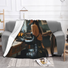 Manta de franela horizontal de 280g con estampado de chica con personalidad