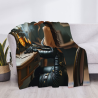 280g Horizontal Personality Girl Print Flannel Blanket