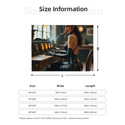 280g Horizontal Personality Girl Print Flannel Blanket