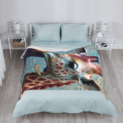 280g Vertical Giraffe Pattern Flannel Blanket