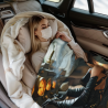 Manta de franela horizontal de 280g con estampado de chica con personalidad