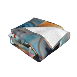 280g Horizontal Giraffe Pattern Flannel Blanket