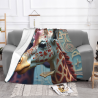 280g Horizontal Giraffe Pattern Flannel Blanket