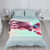 280g Vertikale Flanell-Decke mit Rosa Kalb Druck