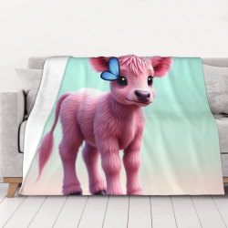 280g horizontale Flanell-Decke mit niedlichem Kalb-Muster