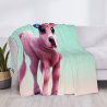 Coperta in flanella orizzontale 280g con stampa di vitello carino