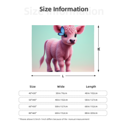 280g horizontale Flanell-Decke mit niedlichem Kalb-Muster