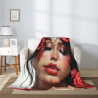 280g Vertical Flannel Blanket: Female with Floral Pattern Style
