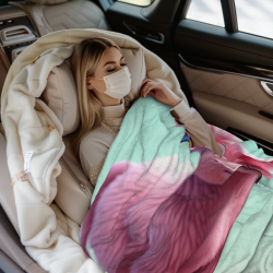 Coperta in flanella orizzontale 280g con stampa di vitello carino