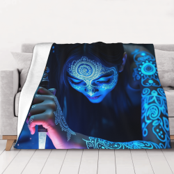 Manta de franela horizontal 280g con estampado misterioso