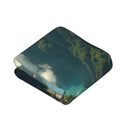 Couverture en flanelle verticale 280g avec impression de paysage