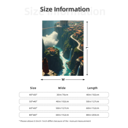 280g Vertical Flannel Blanket with Landscape Print