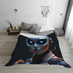 280g Horizontal Robot Pattern Flannel Blanket