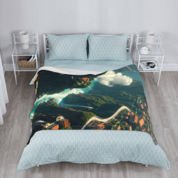 280g Vertical Flannel Blanket with Landscape Print