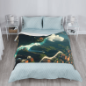Manta de franela vertical de 280g con estampado de paisaje