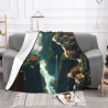 Manta de franela horizontal de 280g con estampado de un solo lado, patrón de paisaje impresionante