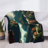 Manta de franela horizontal de 280g con estampado de un solo lado, patrón de paisaje impresionante