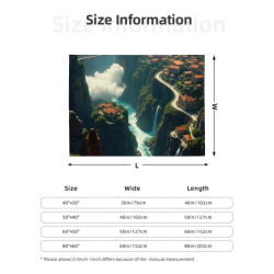 280g Horizontal Flannel Blanket with Single - side Printing, Stunning Scenery Pattern