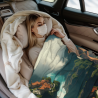 Manta de franela horizontal de 280g con estampado de un solo lado, patrón de paisaje impresionante