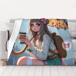 Manta de franela horizontal 280g: Estampado de chica bonita