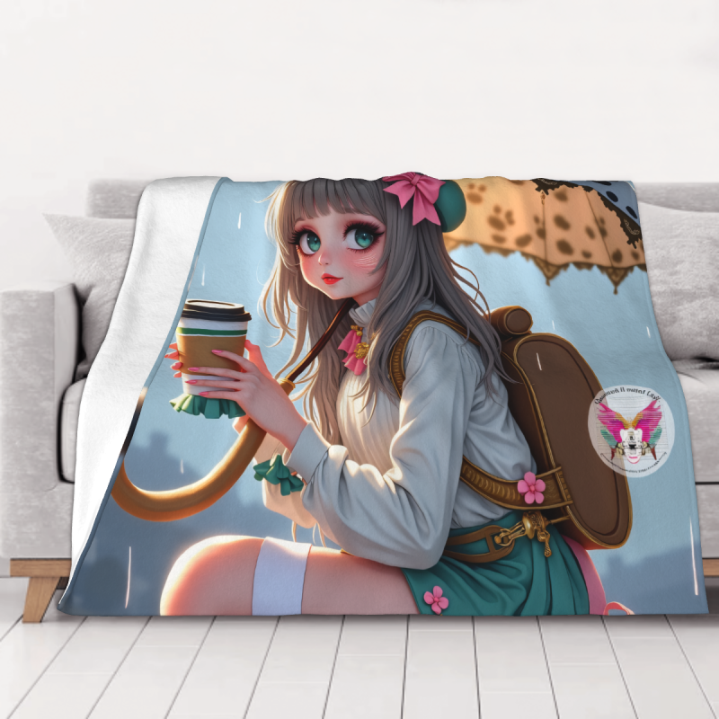 Manta de franela horizontal 280g: Estampado de chica bonita