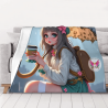Manta de franela horizontal 280g: Estampado de chica bonita