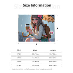 Manta de franela horizontal 280g: Estampado de chica bonita