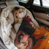 280g フランネルfuzzy ブランケット (縦ストライプ) パターン付き、快適で美しい