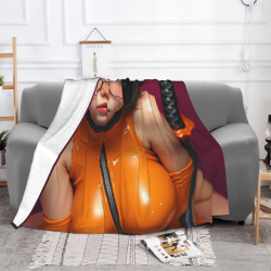 Manta de franela horizontal de 280g con estampado de chica anime