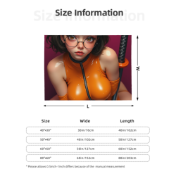 Manta de franela horizontal de 280g con estampado de chica anime