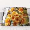 Manta de franela horizontal de 280g con estampado de flores amarillas