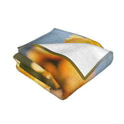 Couverture en flanelle horizontale 280g avec motif fleurs jaunes