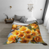 Coperta in flanella orizzontale 280g con motivo a fiori gialli