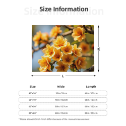 Manta de franela horizontal de 280g con estampado de flores amarillas