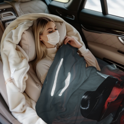 Coperta in flanella 280g con stampa di un personaggio anime su un solo lato, comoda e calda