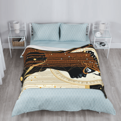 Coperta in flanella 280g con stampa a un lato e motivo femminile misterioso