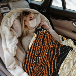 Manta de franela cómoda de 280g estilo horizontal con estampado de una sola cara