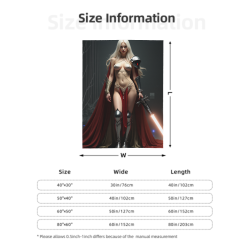 280g Vertical - style One - side Printed Sexy Female Warrior Flannel Blanket