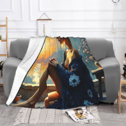 280g Horizontal Single - Sided Printed Soft Flannel Blanket