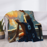 Manta de franela suave horizontal de 280g con estampado de una cara