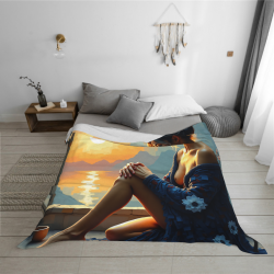 Manta de franela suave horizontal de 280g con estampado de una cara