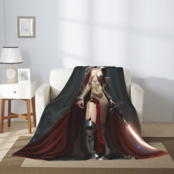 280g Vertical - style One - side Printed Sexy Female Warrior Flannel Blanket