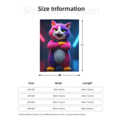 Coperta in flanella verticale 280g con motivo di gatto adorabile