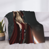 Coperta in flanella orizzontale da 280g, motivo di guerriera cool